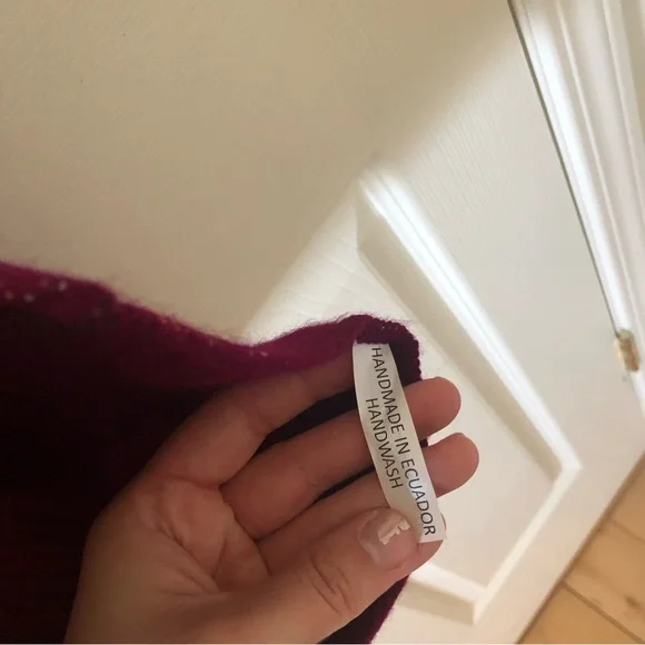 Magenta Wool Infinity Scarf - Picture 4 of 7